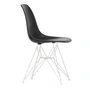 Vitra - Eames Plastic Side Chair DSR RE, weiß / tiefschwarz (Filzgleiter weiß)