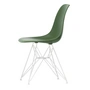Vitra - Eames Plastic Side Chair DSR RE, weiß / forest (Filzgleiter weiß)