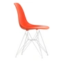 Vitra - Eames Plastic Side Chair DSR RE, weiß / poppy red (Filzgleiter weiß)