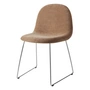 Gubi - 3D Stuhl, Edelstahl poliert / Nussbaum/ braun orange (Belsuede Special FR 132 by Dedar)