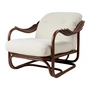 Gubi - Poltrona Tria Lounge Sessel, Rattan dunkel / Reales (001) (Kunststoffgleiter)