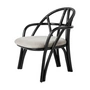 Gubi - Bistra Lounge Sessel, Rattan ebony / Fustagno (001) (Kunststoffgleiter)