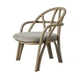 Gubi - Bistra Lounge Sessel, Rattan oliv / Fustagno (003) (Kunststoffgleiter)