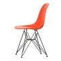 Vitra - Eames Plastic Side Chair DSR RE, basic dark / poppy red (Filzgleiter basic dark)