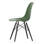 Vitra - Eames Plastic Side Chair DSW RE, Ahorn schwarz / forest (Filzgleiter basic dark)