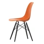 Vitra - Eames Plastic Side Chair DSW RE, Ahorn schwarz / rostorange (Filzgleiter basic dark)