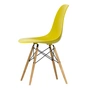 Vitra - Eames Plastic Side Chair DSW RE, Esche honigfarben / senf (Filzgleiter basic dark)