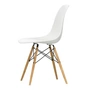 Vitra - Eames Plastic Side Chair DSW, Esche honigfarben / weiß (Filzgleiter schwarz)