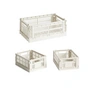 HAY - Colour Crate Korb S + Mini, off white, recycled (3er Set)