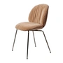 Gubi - Beetle Soft Dining Chair, Vorne gepolstert, Chrom schwarz / Sitzschale walnuss / Belsuede Special FR Dedar (132)