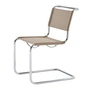 Thonet - S 33 V Stuhl, Chrom / gelbgrau (Stoff Gabriel Nobel)