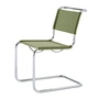 Thonet - S 33 V Stuhl, Chrom / reseda grün (Stoff Gabriel Nobel)