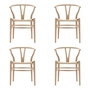 Carl Hansen - CH24 Wishbone Chair, Eiche weiß geölt / Naturgeflecht (4er-Set)