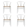 Carl Hansen - CH24 Wishbone Chair, Buche soft white / Naturgeflecht (4er-Set)