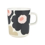 Marimekko - Oiva Unikko Becher mit Henkel 250 ml, off white / charcoal / sand / pink