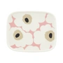 Marimekko - Oiva Unikko Servierplatte, 15 x 12 cm, white / pink / sand / charcoal