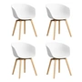 HAY - About A Chair AAC 22, Eiche lackiert / white 2.0 (Kunststoffgleiter) (4er Set)