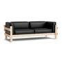 Normann Copenhagen - Kube 3-Sitzer Sofa, Kiefer / Leder Ultra schwarz 41599
