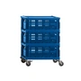 HAY - Colour Crate Beistelltisch auf Rollen, medium, electric blue, recycled