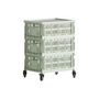 HAY - Colour Crate Beistelltisch auf Rollen, medium, mint, recycled
