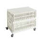 HAY - Colour Crate Beistelltisch auf Rollen, large, off white, recycled