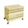 HAY - Colour Crate Beistelltisch auf Rollen, large, hellgelb, recycled