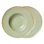 HKliving - Chef Ceramics Pasta Teller, Ø 28 cm, moss green (2er-Set)