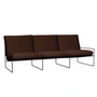 Ferm Living - Desert Outdoor 3-Sitzer Sofa, schwarz / chestnut (Pure Bouclé)