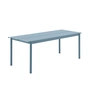 Muuto - Linear Steel Outdoor Gartentisch, 200 x 75 cm, hellblau