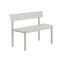 Muuto - Linear Steel Bank mit Rückenlehne, 110 cm, grau