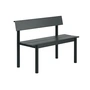 Muuto - Linear Steel Bank mit Rückenlehne, 110 cm, schwarz
