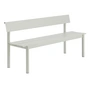 Muuto - Linear Steel Bank mit Rückenlehne, 170 cm, grau