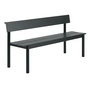 Muuto - Linear Steel Bank mit Rückenlehne, 170 cm, schwarz