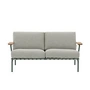 Muuto - Settle Outdoor 2-Sitzer Sofa, grün / dunkelgrün (Stoff Ribbed Weave 2)
