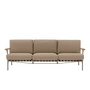 Muuto - Settle Outdoor 3-Sitzer Sofa, braun / taupe (Stoff Ribbed Weave 5)