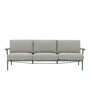 Muuto - Settle Outdoor 3-Sitzer Sofa, grün / dunkelgrün (Stoff Ribbed Weave 2)