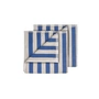 Blomus - Arto Gästehandtuch, 50 x 30 cm, breite Streifen, moonbeam / mazarine blue (2er-Set)