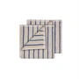 Blomus - Arto Gästehandtuch, 50 x 30 cm, dünne Streifen, moonbeam / mazarine blue (2er-Set)
