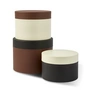 POLSPOTTEN - Round Metal Caps And Jars Vorratsdose 3er Set, dunkelbraun