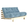 Karup - Roots Schlafsofa, 140 x 200 cm, Kiefer natur / hazy blue (554)