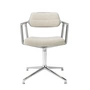 Vipp - 453 Swivel Drehstuhl auf Gleitern, Aluminium poliert / off white