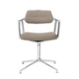 Vipp - 453 Swivel Drehstuhl auf Gleitern, Aluminium poliert / dark sand