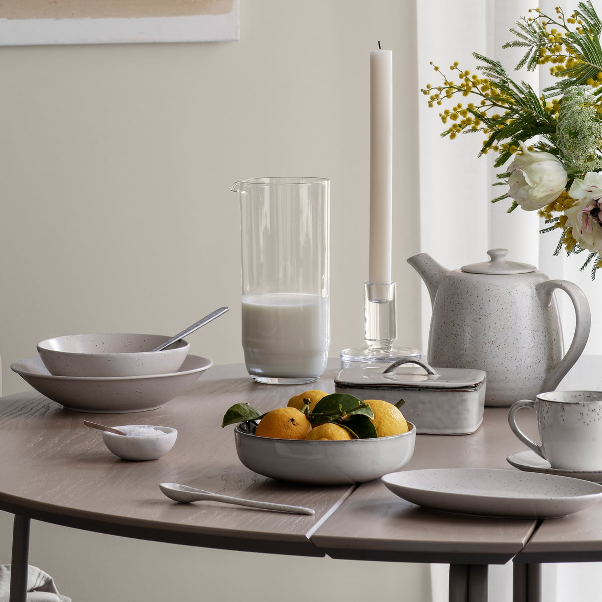 Broste Copenhagen Teekanne Nordic Vanilla - Steingut 1L Mikrowellengeeignet