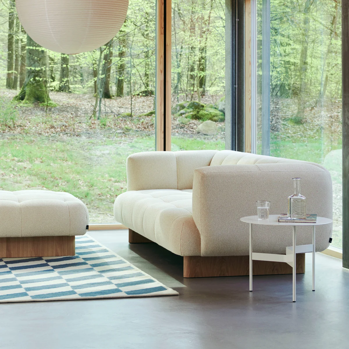 HAY - Quilton Lift 2-Sitzer Sofa, Eiche / ocre white (Tartaglia 857)