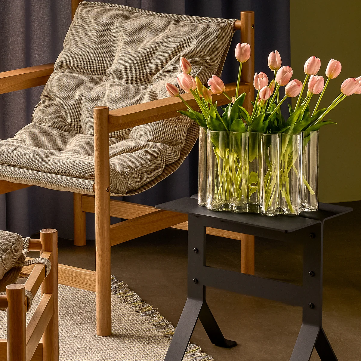 Hübsch Interior - Heritage Loungestuhl Eiche natur / beige