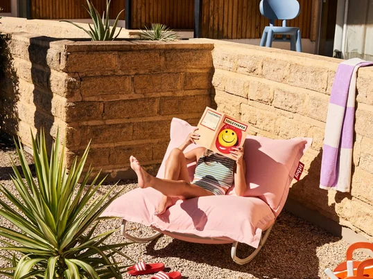 Fatboy - Aktionsset: Rock 'n' Roll Lounge Chair, hellgrau + Original Outdoor Sitzsack, blossom