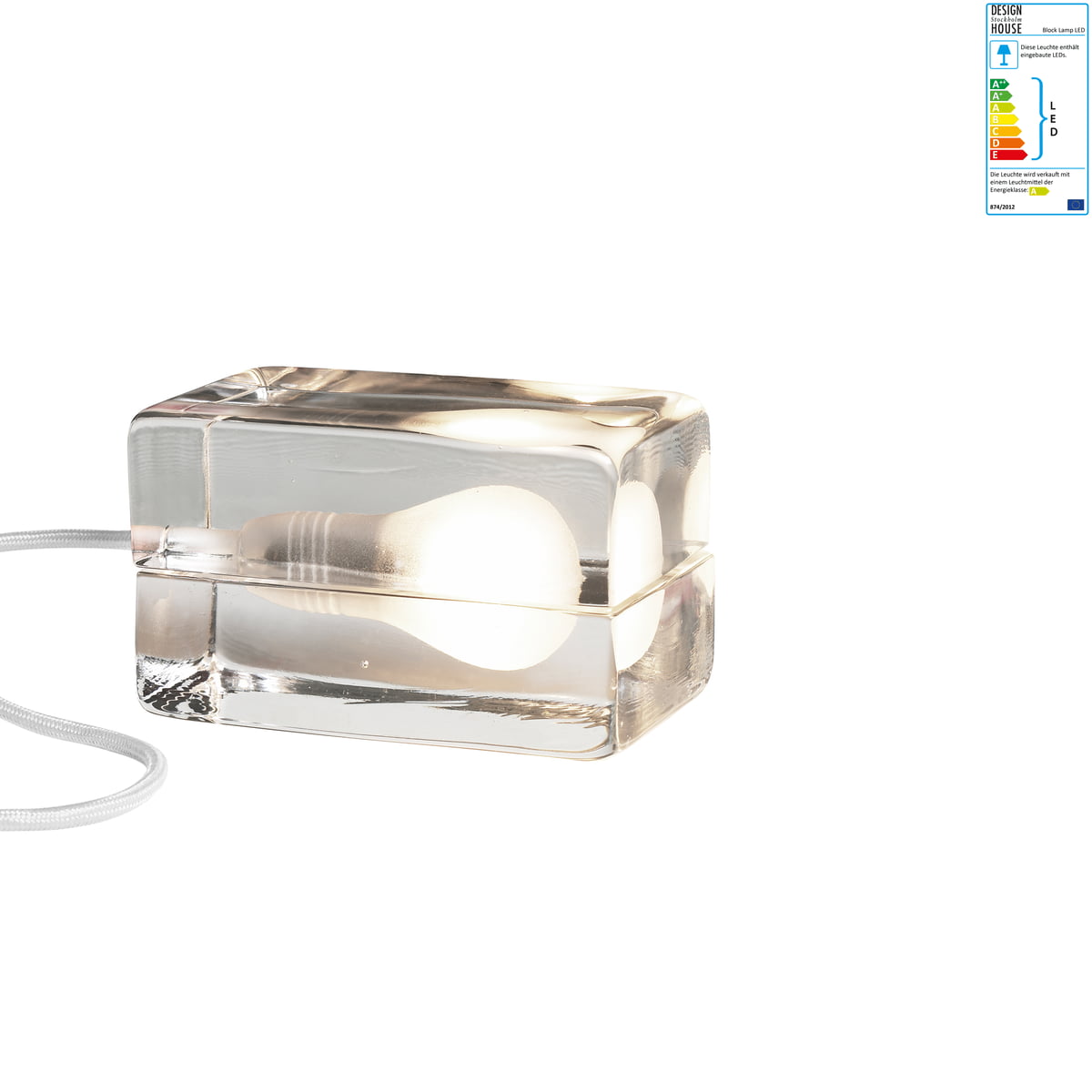 Design House Stockholm – Block Lamp LED, weiß