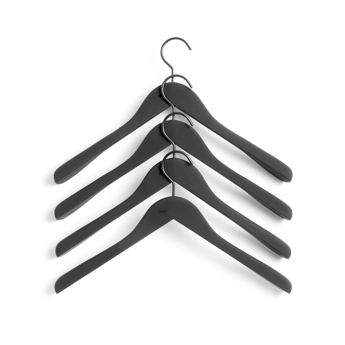 HAY – Soft Coat Kleiderbügel (4er-Set), schwarz