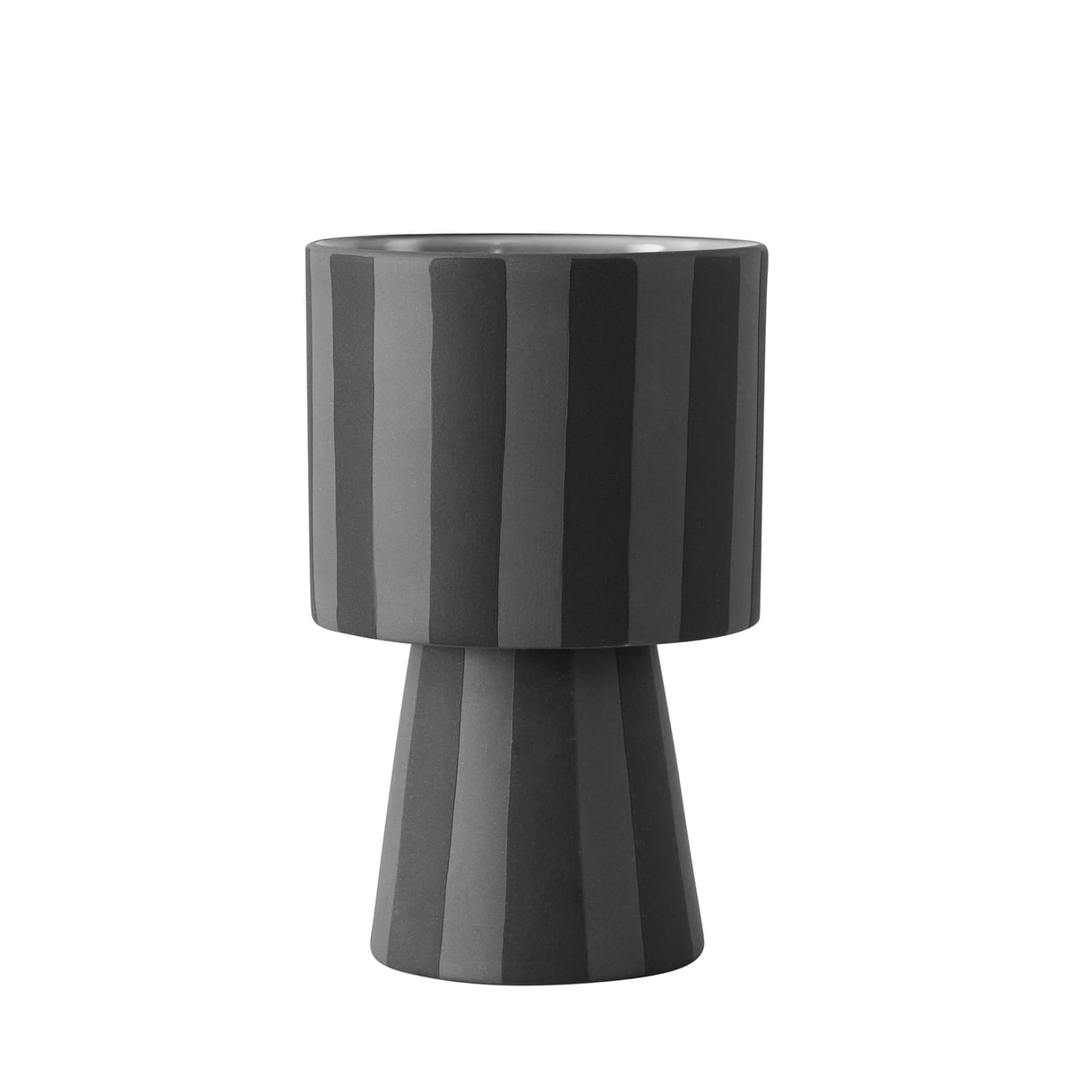 OYOY – Toppu Übertopf, Ø 10 x H 15 cm, schwarz / grau