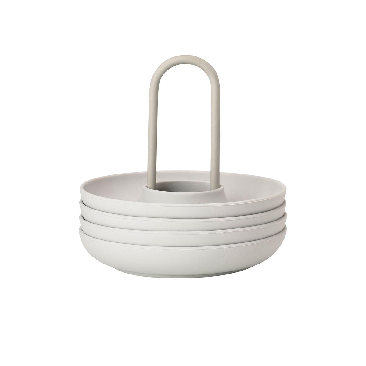 Zone Denmark – Singles Eierbecher mit Halter, warm grey (4er-Set)
